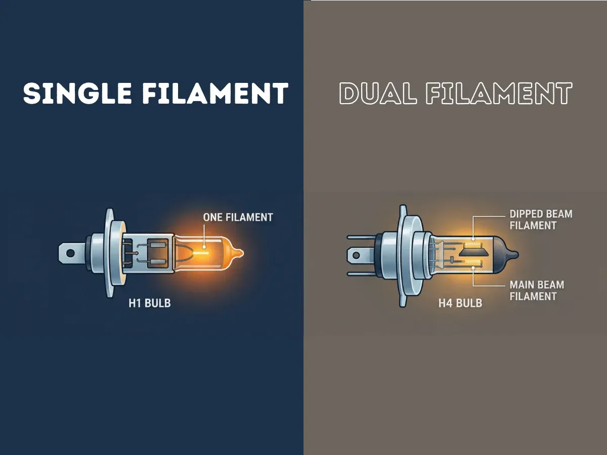 H1 single filament bulb